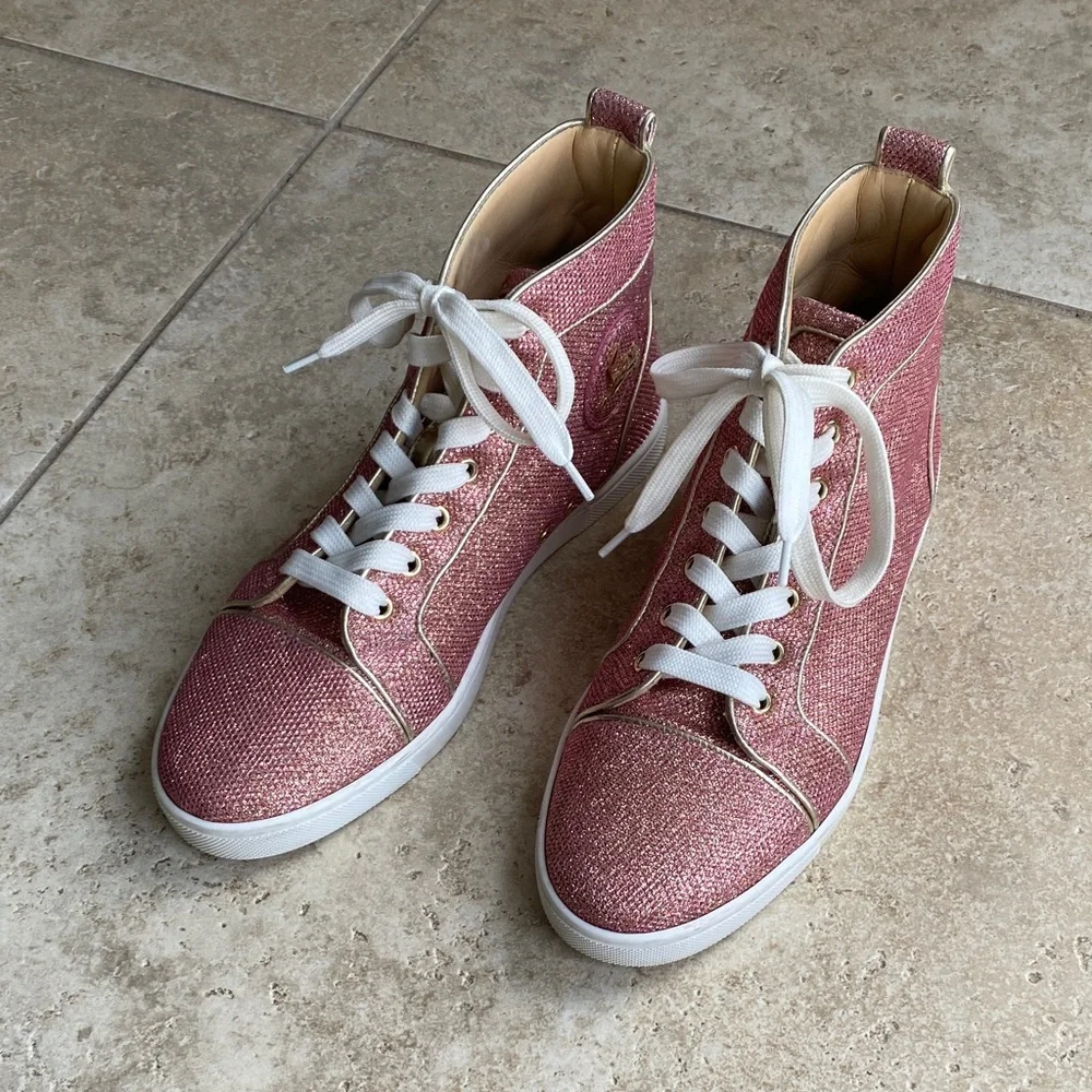 Christian Louboutin Glitter Pink Sneakers - Picture 8 of 16